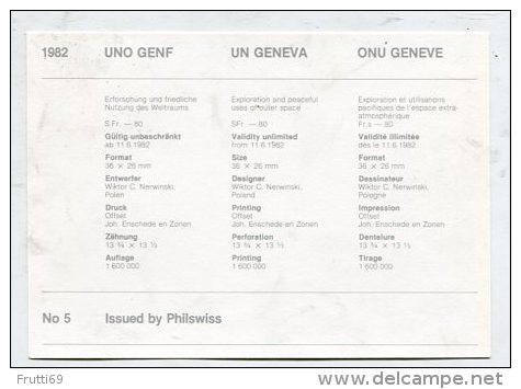 UNO / SWITZERLAND - AK 261864 MC - UN Geneva 1982 No 5 Exploration And Peaceful Uses Of Outer Space - Altri - Europa