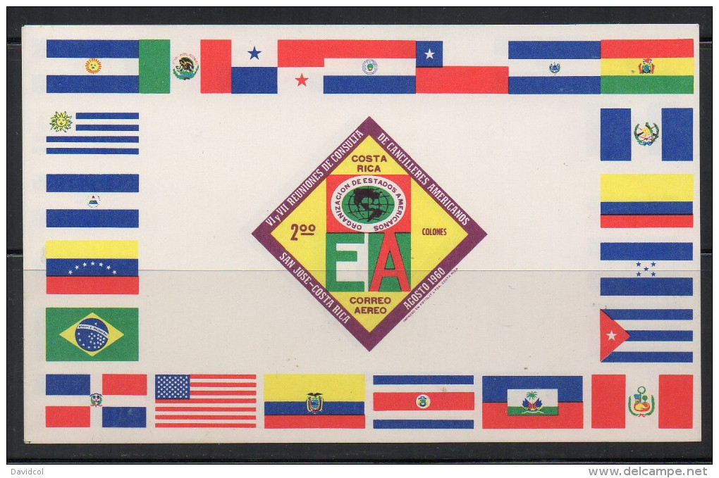 M609.-. COSTA RICA . 1960. SCOTT # : C297. MNH - FLAGS / BANDERAS . CAT VAL :US$ 3.00 - Francobolli