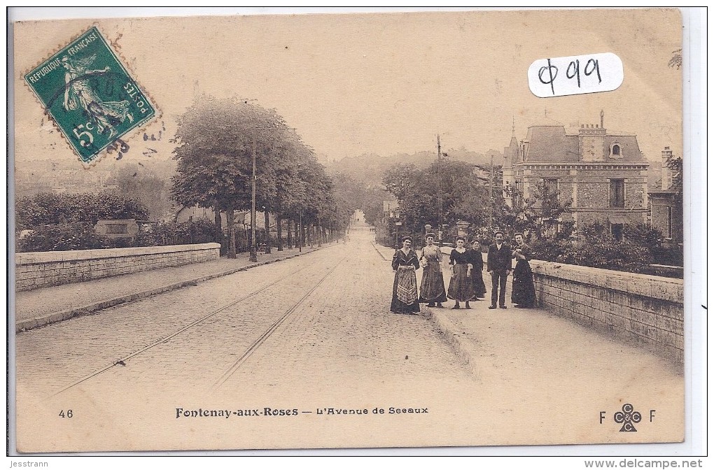 FONTENAY-AUX-ROSES--AVENUE DE SCEAUX-ANIMEE-RAILS DU TRAMWAY - Fontenay Aux Roses