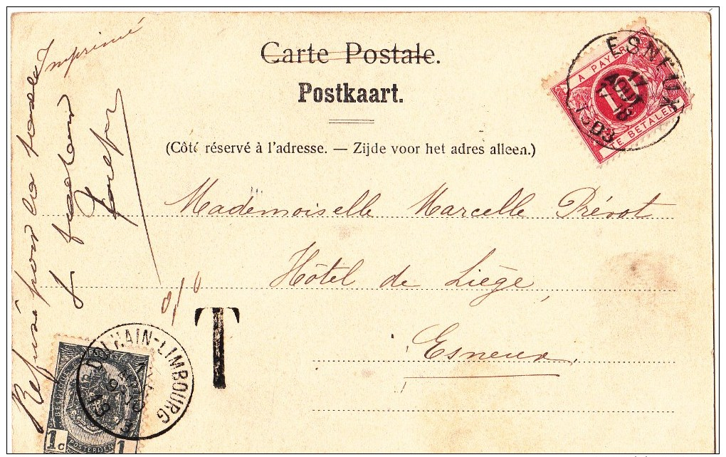 Limbourg: Château Poswick.(taxe,1903) - Limburg