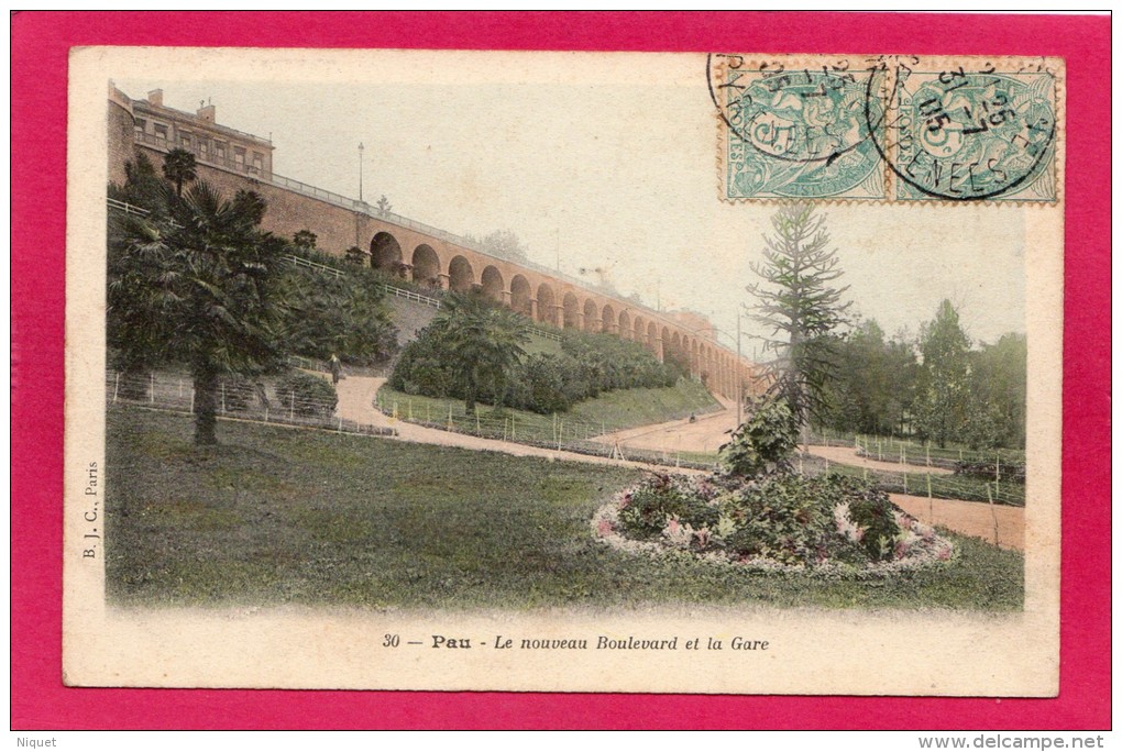 64 PYRENEES-ATLANTIQUES PAU, Nouveau Boulevard Et La Gare, 1905, (B. J. C., Paris) - Pau