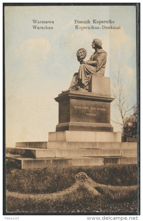 Polen-  Warschau-Warszawa, Kopernikus-Denkmal / Pomnik Kopernika                                 Feldpost - Polen