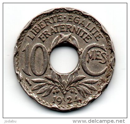 Superbe Piéce De 10 Centimes De 1924...FAUTEE (voir Photo) - Varietà E Curiosità