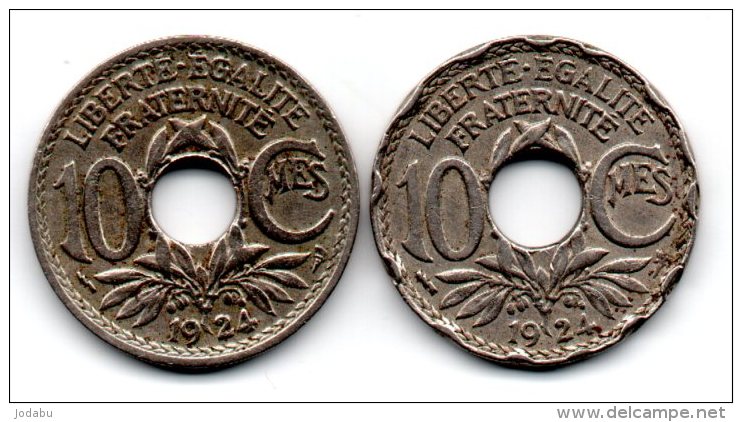 Superbe Piéce De 10 Centimes De 1924...FAUTEE (voir Photo) - Varietà E Curiosità