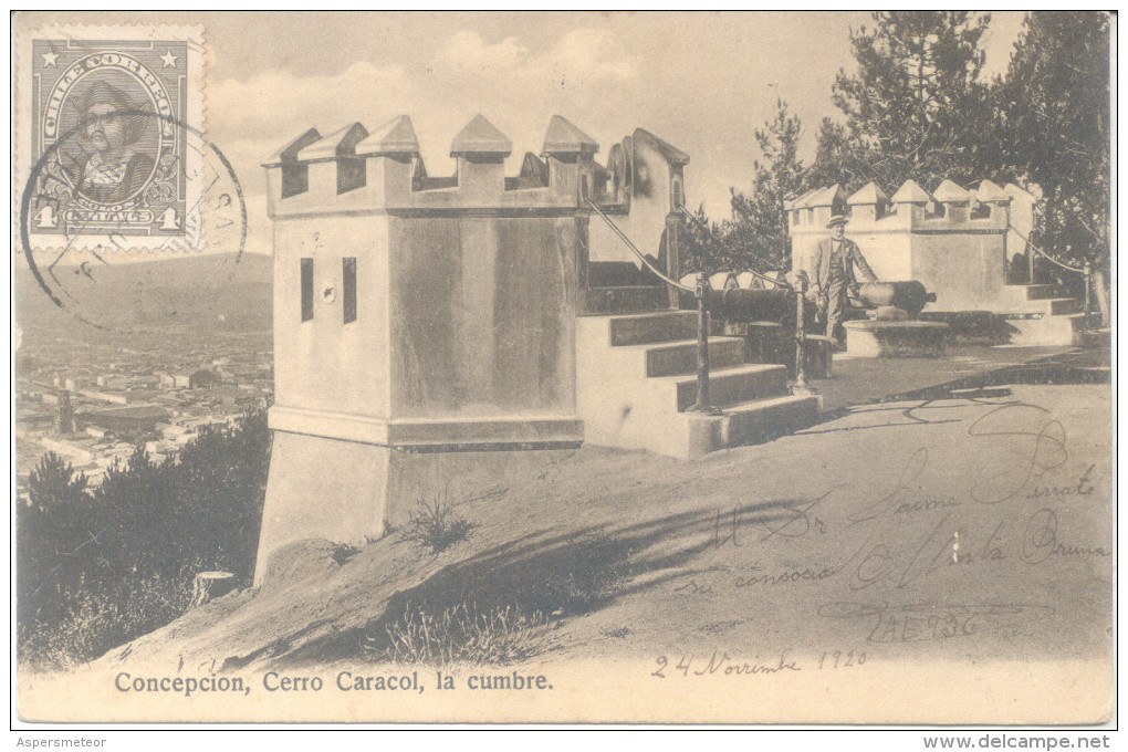 CONCEPCION CERRO CARACOL LA CUMBRA CPA CIRCULEE 1936 A ROSARIO DE SANTA FE ARGENTINA  RARE - Chili