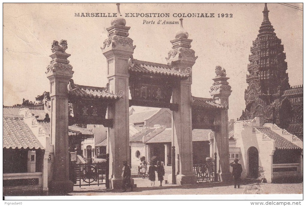 Cp , 13 , MARSEILLE , Exposition Coloniale De 1922 , Porte D'Annam - Expositions Coloniales 1906 - 1922