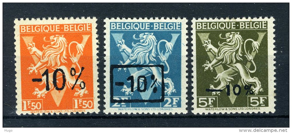 724G/724I MNH** 1946 - Heraldieke Leeuw Belgique - België - 1946 -10%