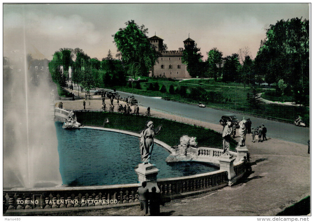 TORINO  VALENTINO  PITTORESCO  ACQUARELLATA   (VIAGGIATA) - Parks & Gärten