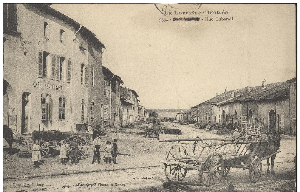 CPA Goviller - La Lorraine Illustrée - Rue Cabarail -  Circulée 1914 - Autres & Non Classés