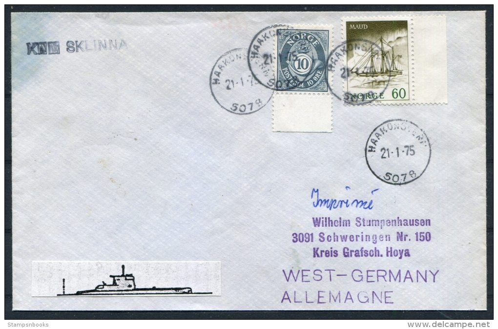 1975 Norway Haakonsvern KNM SKLINNA Submarine Cover - Covers & Documents