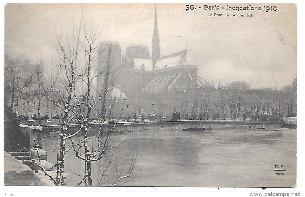 PARIS - Inondations 1910 - Le Pont De L'Archevêché - Arrondissement: 05