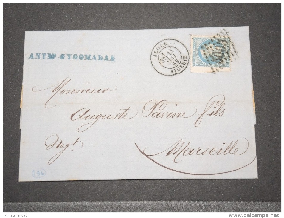 FRANCE - ALGERIE - Lettre D'Alger Pour Marseille Avec N° 29 Petit Bord De Feuille - A Voir - P16862 - Autres & Non Classés