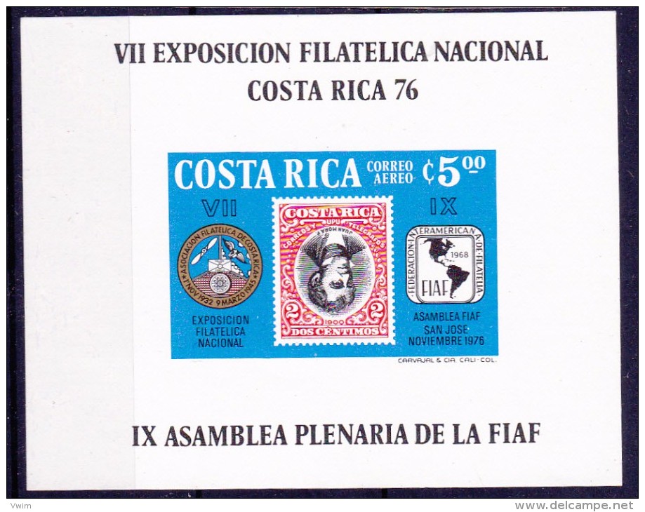 COSTA RICA - 1976 - Bloc 10 - ONGETANDE VERSIE -  Ongebruikt/No-Usado/New/Neuf  ** - Costa Rica