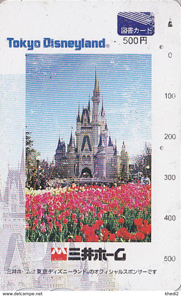 Carte Prépayée JAPON - DISNEY Tokyo Disneyland - Château & Tulipe Tulip - Castle JAPAN Prepaid Tosho Card - Japan