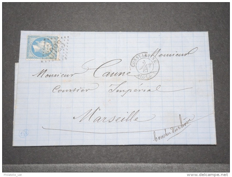 FRANCE - ALGERIE - Lettre De Constantine Pour Marseille - Août 1867 - P16875 - Autres & Non Classés