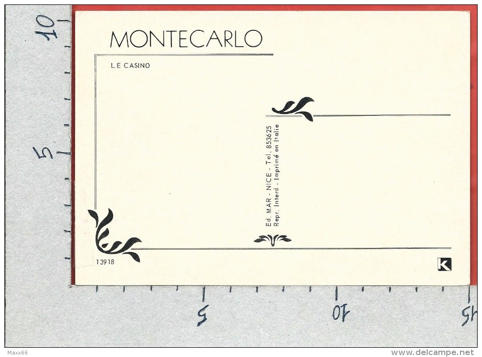 CARTOLINA NV MONACO - MONTE CARLO - Le Casinò - 10 X 15 - Monte-Carlo