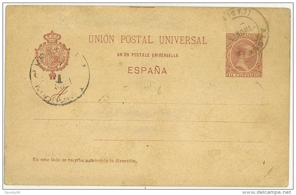 STORIA POSTALE - SPAGNA - ESPANA - ANNO 1896 - UNION POSTAL UNIVERSAL - ALGER - - Máquinas Franqueo (EMA)