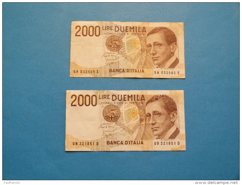 2000 LIRE   LOT DE 2 BILLETS - 2000 Lire