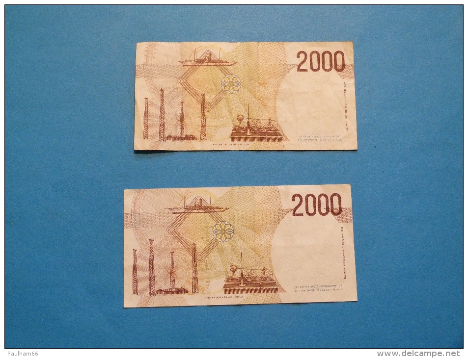 2000 LIRE   LOT DE 2 BILLETS - 2000 Lire