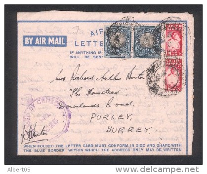 Lettre D ' Afrique Du Sud Pour Purley - Surrey - England - Covers & Documents