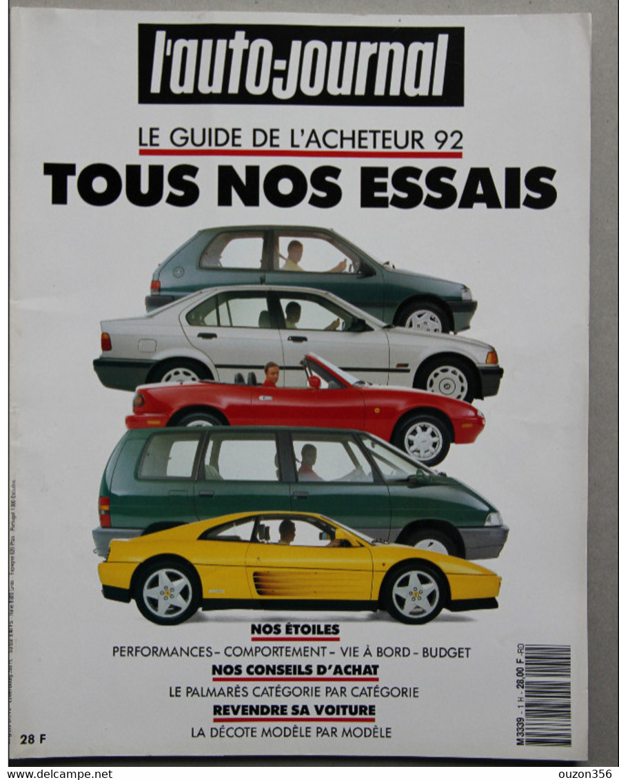 L'AUTO-JOURNAL, LE GUIDE DE L'ACHETEUR 92, Tous Nos Essais - Auto/Moto