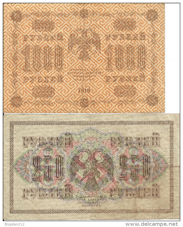 1917/1918 - RUSSLAND, 5 BANKNOTEN, Gute Zustand, 5 Scan - Russia