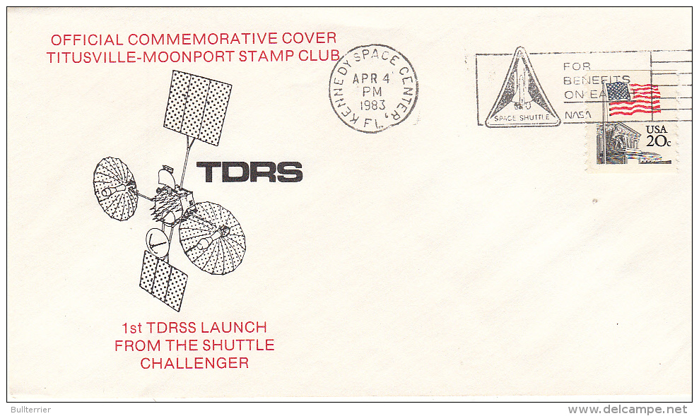 SPACE -  USA -  1983 - TDRS SATELLITE SPECIAL COVER WITH KENNEDY SPACE CENTRE POSTMARK - Estados Unidos