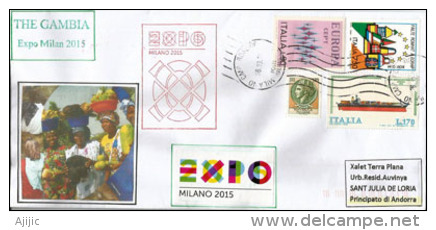 THE GAMBIA.EXPO MILANO 2015."FEEDING The PLANET"", Letter From The Gambia Pavilion, With The Official EXPO Stamp - 2015 – Milan (Italie)