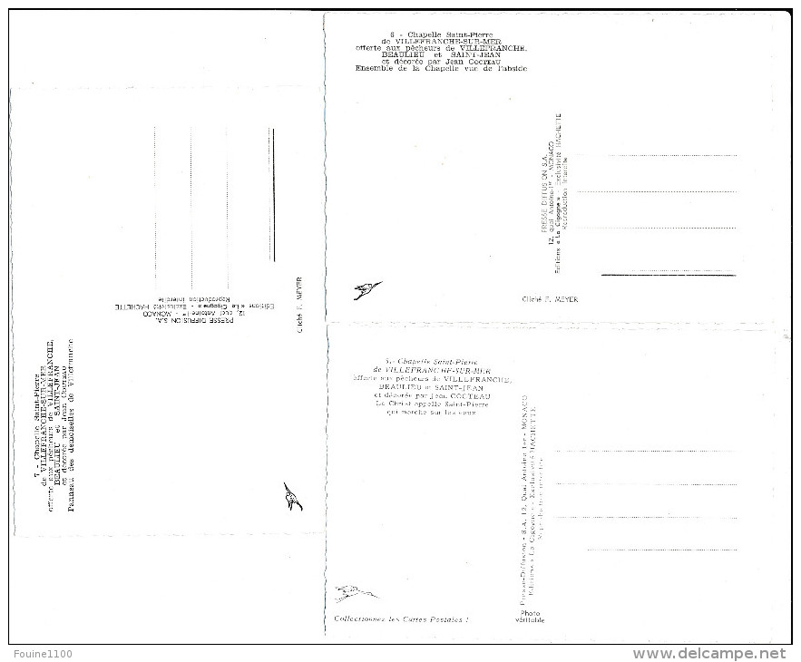 pochette de 12 cartes la chapelle saint pierre à villefranche sur mer jean cocteau  ( recto verso )