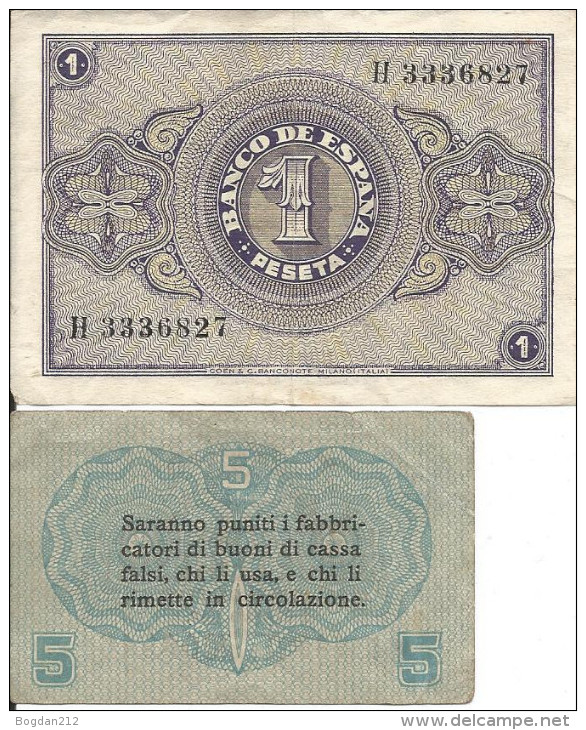 1918/1938 - ITALIEN , 2 Banknoten, Gute Zustand, 2 Scan - Other & Unclassified