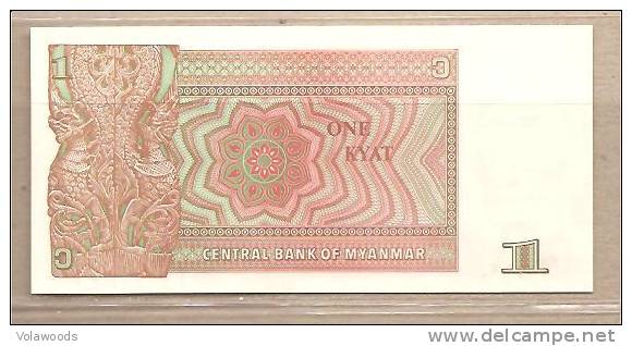 Myanmar - Banconota Non Circolata Da 1 Kyat P-67 - 1990 #19 - Myanmar