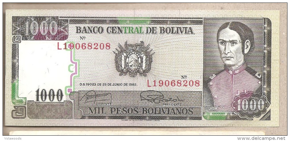 Bolivia - Banconota Non Circolata Da 1000 Pesos - 1982 - Bolivien