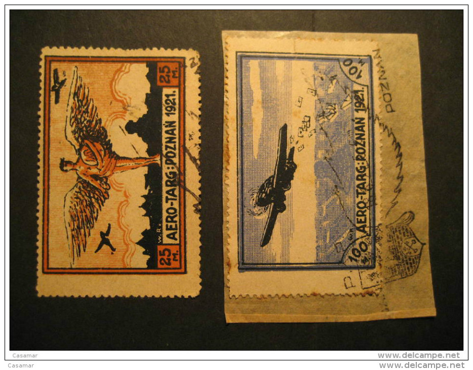 Poznan 1921 Aero-Targ Poland Michel 1/2 Cancel Used Air Airplane Plane Poster Stamp Label Vignette Cinderella - Non Classés