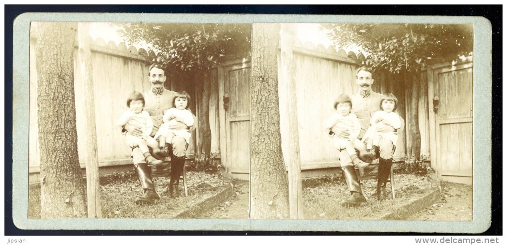 Photo Stéréo Janvier 1917 Recto Verso Vaucouleurs Meuse -- Ma Voiture D' Officier Acheteur      FEV16 25 - Photos Stéréoscopiques