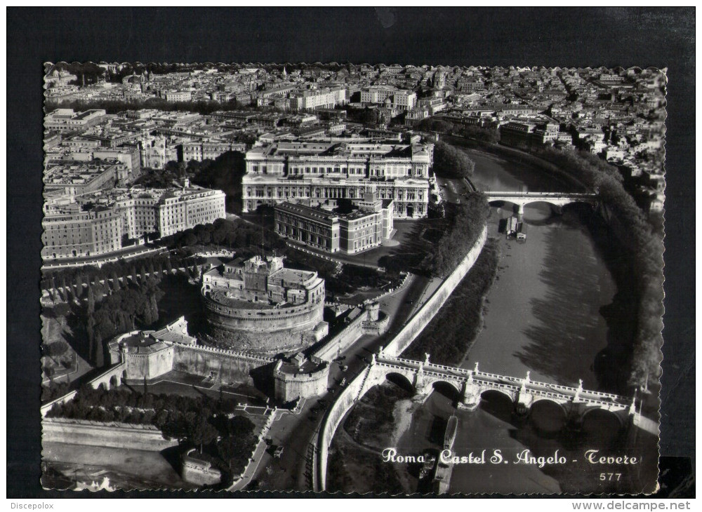 N2072 ROMA, CASTEL S. ANGELO E PONTI SUL FIUME TEVERE - VEDUTA AEREA, AERIAL AERIENNE - ANNULLO 1960 - Bruggen