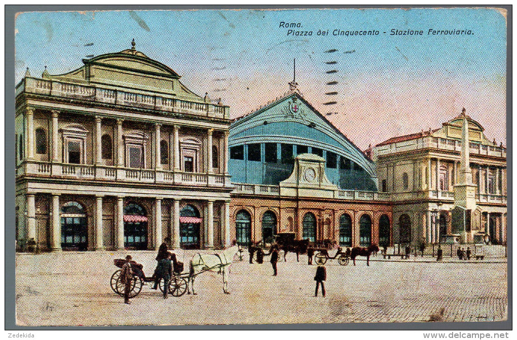 1471 - Senza Spese Di Spedizione - Cartolina Antiche - Rom Roma Stazione Piazza Del Cinquecento 1927 - Transports