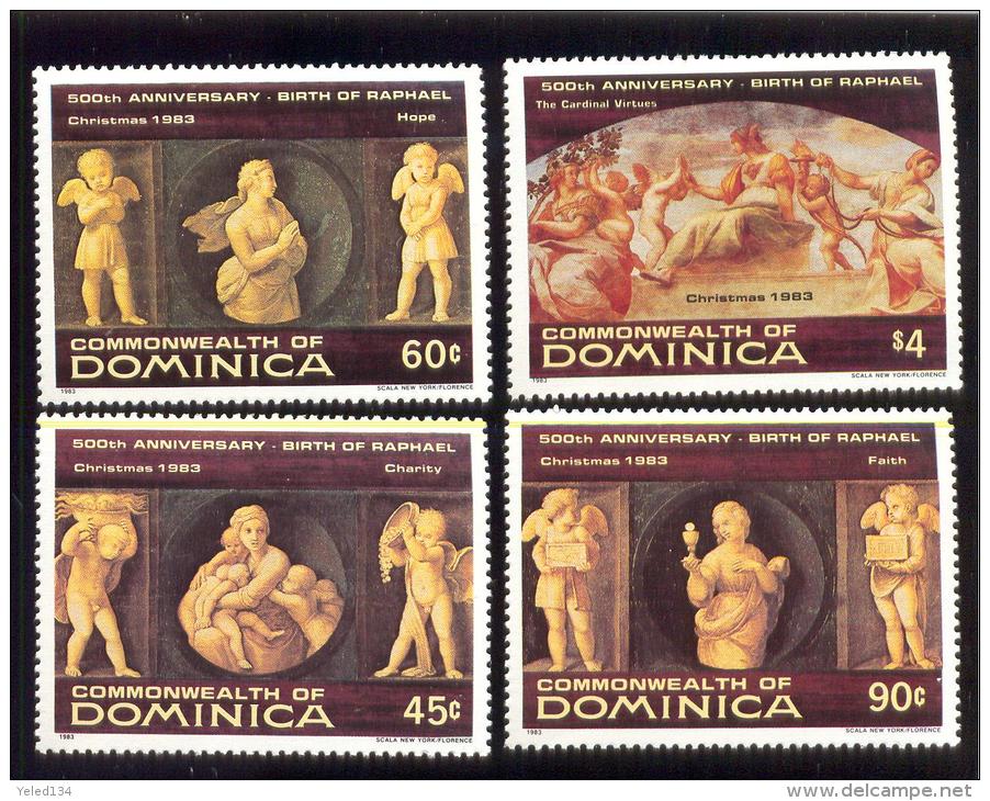 DOMINICA # 817-20 :  MINT N.H STAMPS OF CHRISTMAS ; RAPHAEL PAINTINGS - Dominica (1978-...)