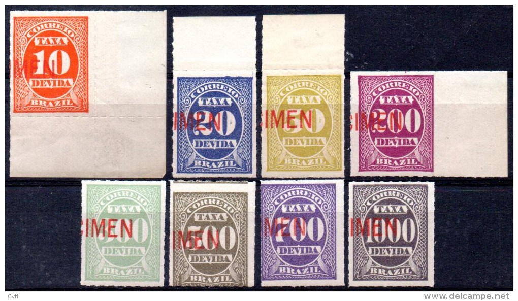 BRAZIL / BRASIL 1890. The Complete Set Of 8 Values Of Postage Due SPECIMEN, Mint NH - Postage Due