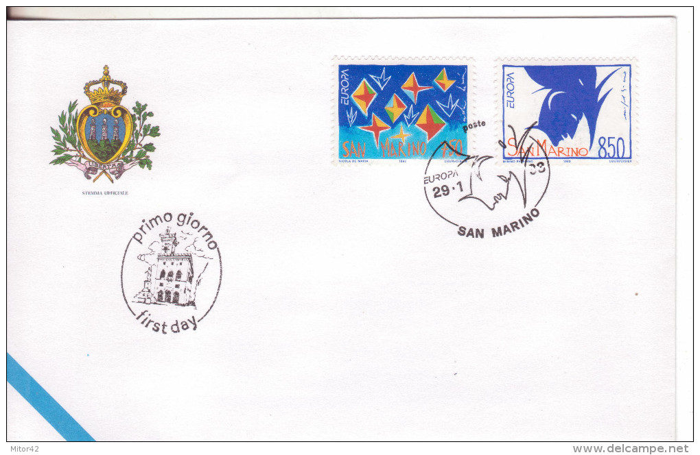 20-San Marino-europa 1993-Arte Contemporanea-F.D.C. Con Annullo Speciale - Storia Postale