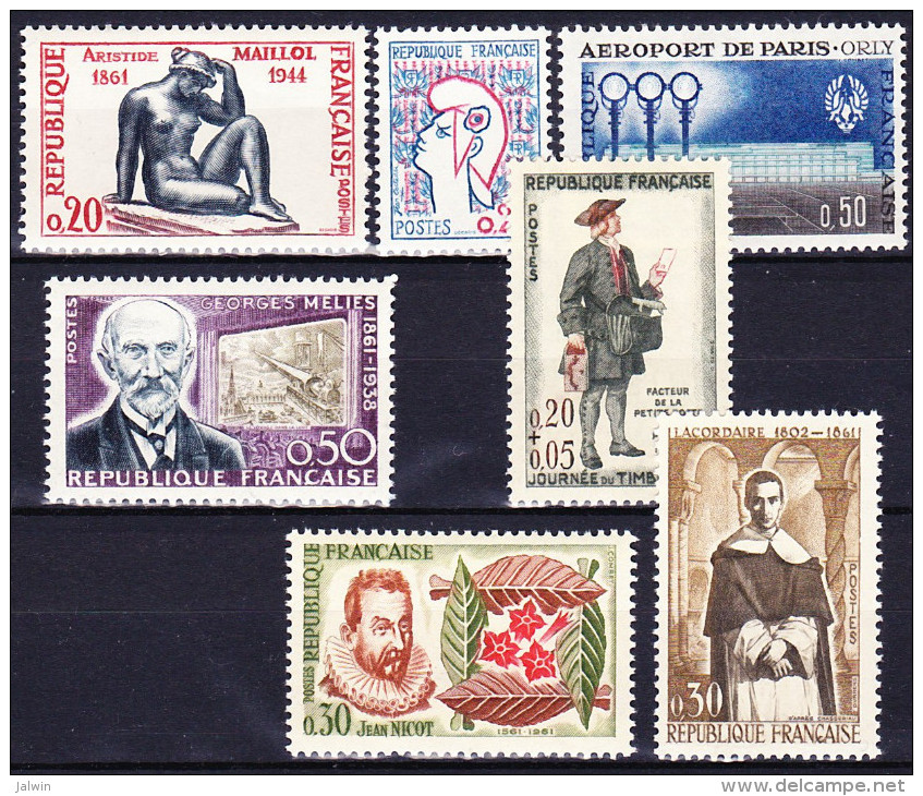 FRANCE 1961 YT N° 1281 à 1287 ** - Unused Stamps