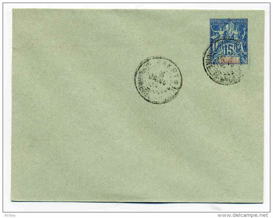 Entier Postal Au Type SAGE Surcharge GUINEE FRANCAISE /Enveloppe 15c Bleu - Cartas & Documentos