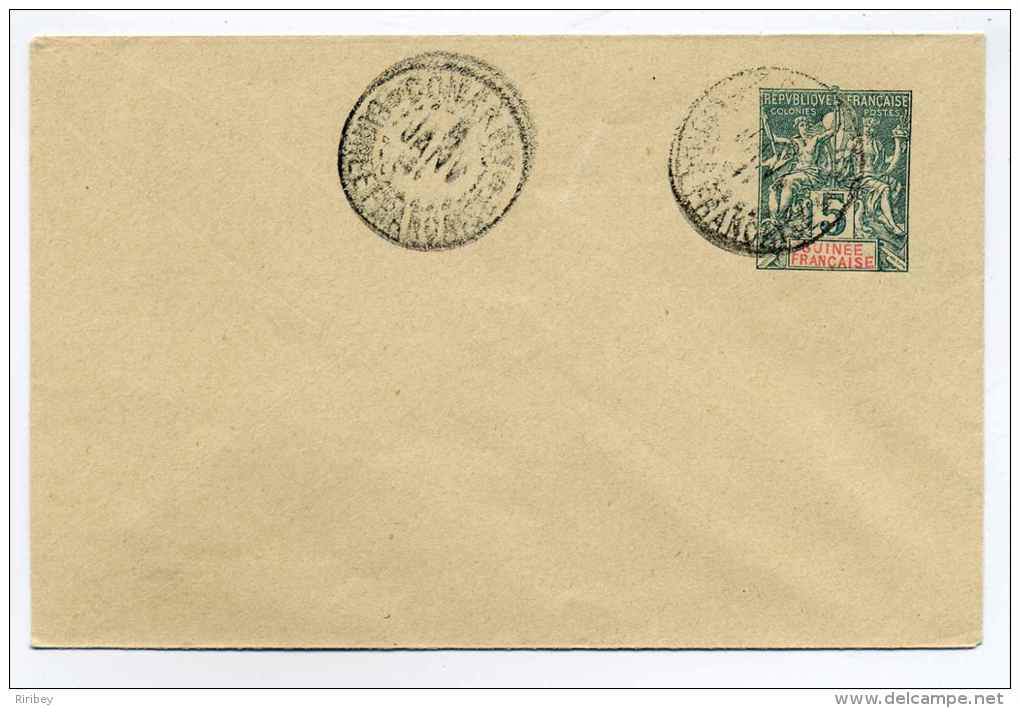 Entier Postal Au Type SAGE Surcharge GUINEE FRANCAISE /Enveloppe 5c Vert - Storia Postale