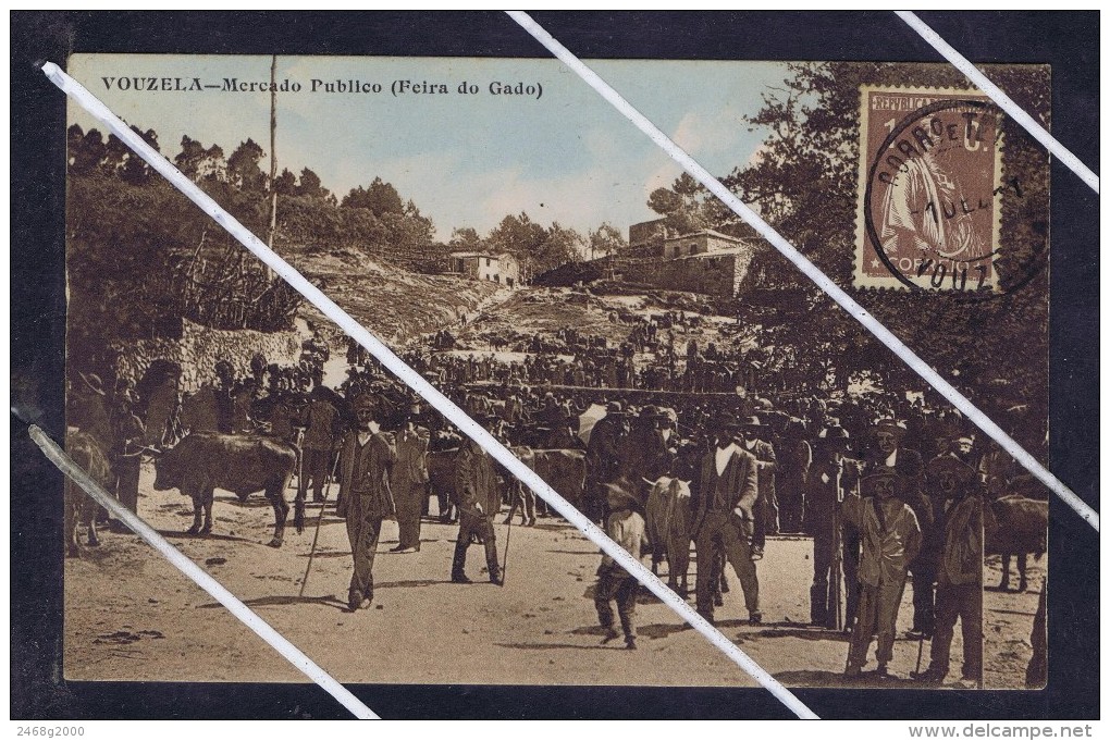 VOUZELA Public Market FEIRA DO GADO Portugal 1924 Mint Postcard 5833 - Autres & Non Classés