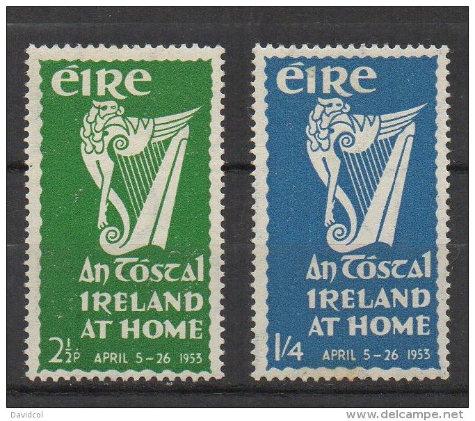 P805.-. IRELAND / IRLANDA. 1953. SC #: 147-148 . MVLH - IRELAND`S NATIONAL FESTIVAL " AN TOSLAL"  .CAT VAL :US$ 29.00 - Neufs