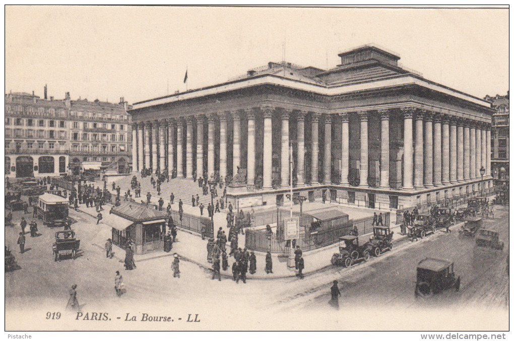 Paris 75 - La Bourse - Stock Exchange - Animates - Très Animée - LL No 919 - 2 Scans - Other Monuments