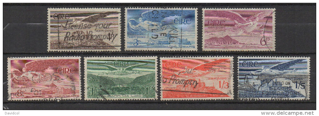 P816.-. IRELAND / IRLANDA. 1948. SC #: C1-C7 . USED - ANGEL OVER ROCK OF CASTLE . CAT VAL :US$ 20.00 - Airmail