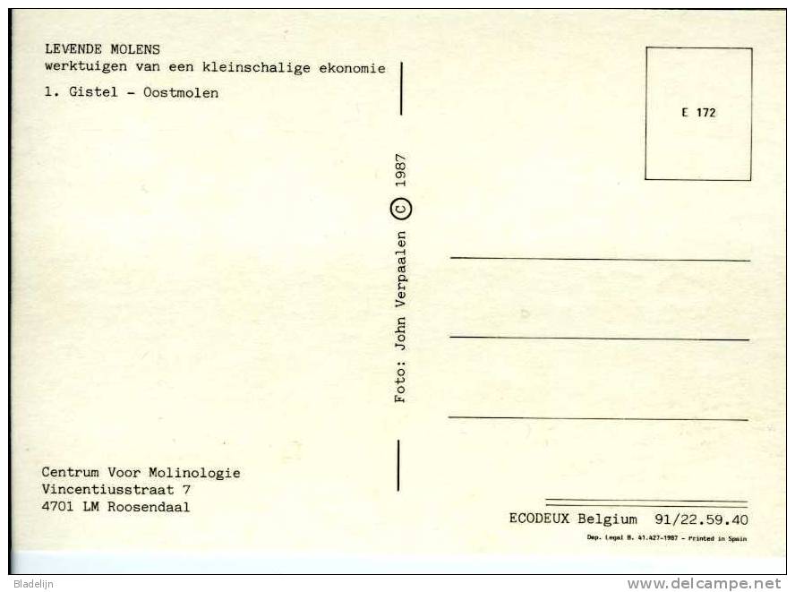 GISTEL (W.Vl.) - Molen/moulin - Historische Opname (1987) Van De Oostmolen, Kort Na De Restauratie In Werking - Gistel