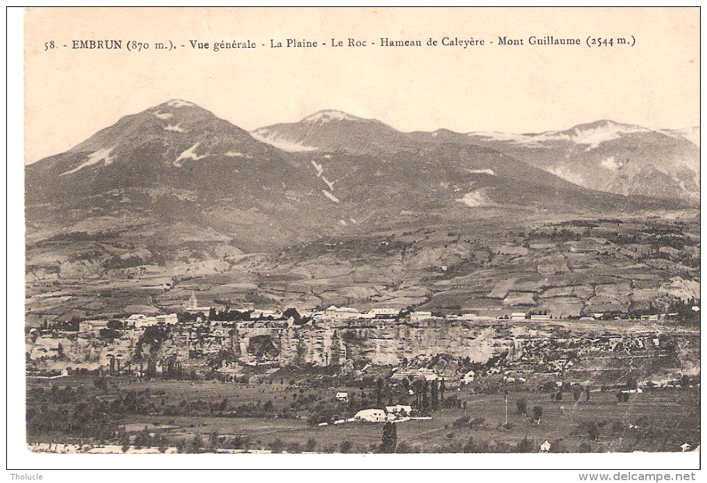 Embrun (Gap-Hautes-Alpes)-+/-1910-Vue Générale-Le Roc-Hameau De Caleyre-Mont Guillaume-2544m - Embrun