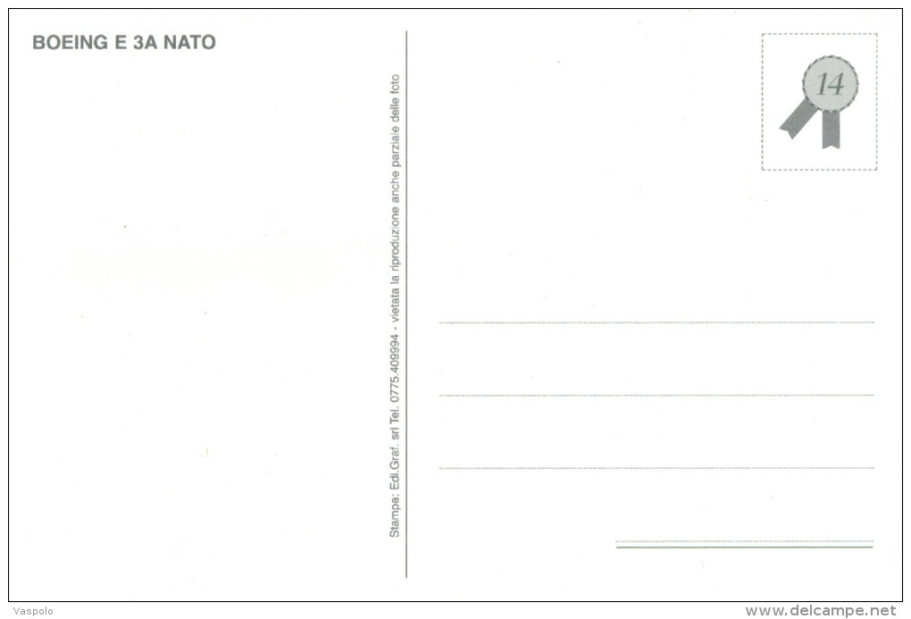 BOEING E 3A NATO AIRPLANE MILITARY ITALIAN AERONAUTICA - 1946-....: Moderne