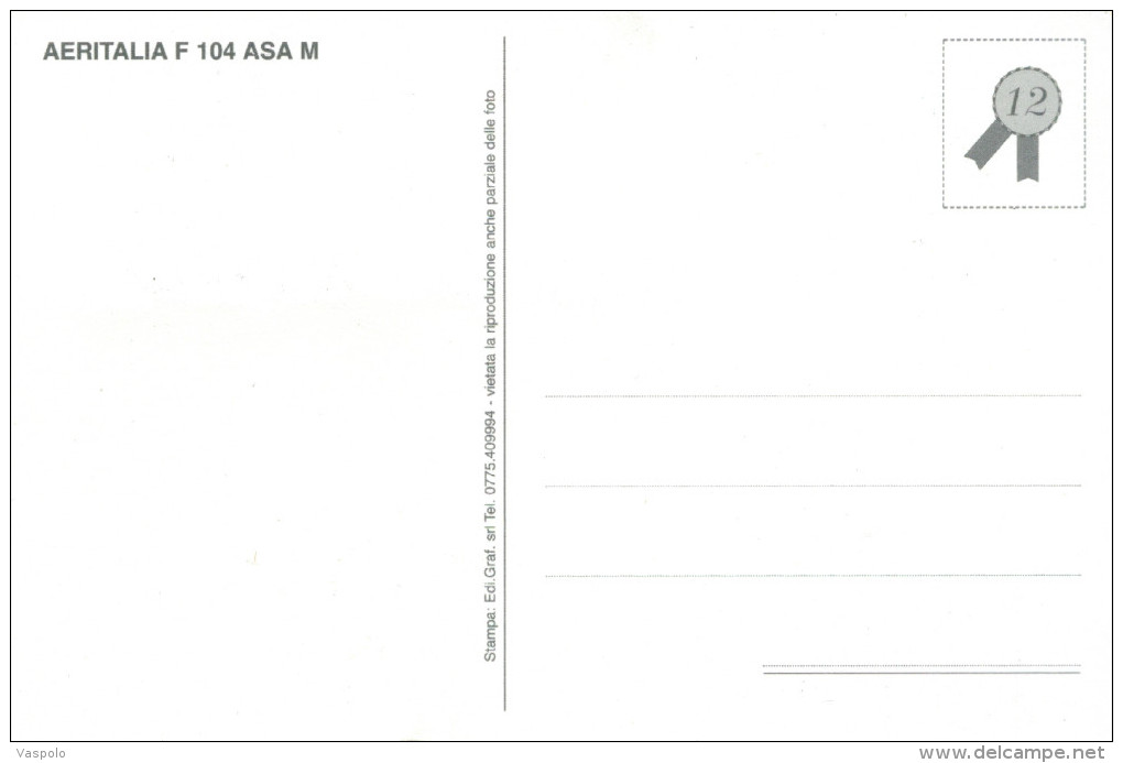 AERITALIA F 104 ASA M AIRPLANE MILITARY ITALIAN AERONAUTICA - 1946-....: Moderne